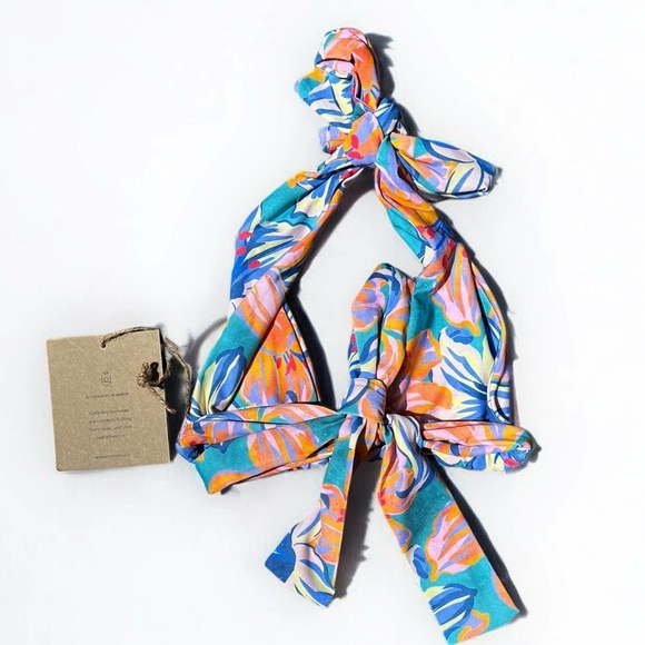 🌻NEW w.tags REVOLVE Stone Fox Swim Tropical Lily Rico Halter Top Size XS - Picture 5 of 8